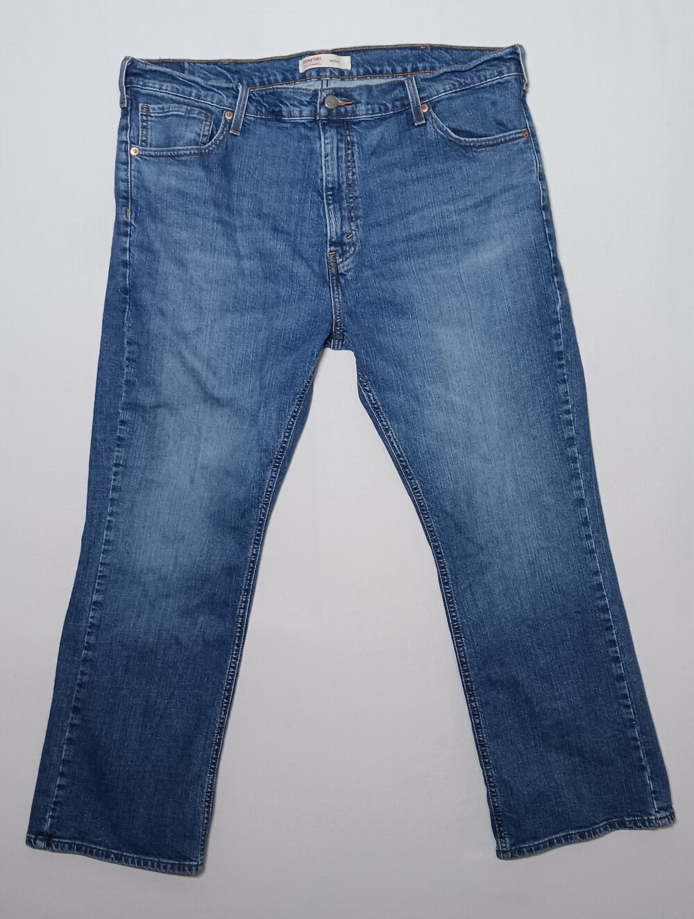 Levi Strauss Signature Mens Bootcut Jeans 40X30 Medium Wash Denim